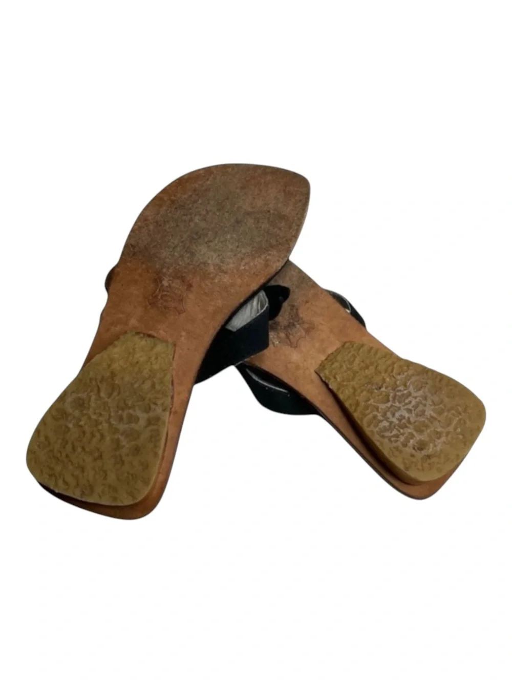 Nordstrom 𑁍 Girl’s Suede 3D Flower Thong Wood Wedge Sandals 𑁍 Black 𑁍 11.5 29 EU